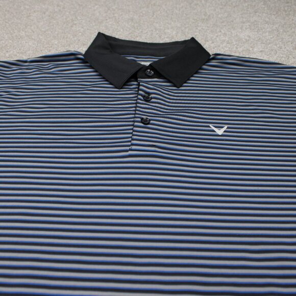 Callaway Opti-Dri Polo Shirt Adult 2XL XXL Blue/Gray/Black Short Sleeve Pullover - Picture 4 of 13